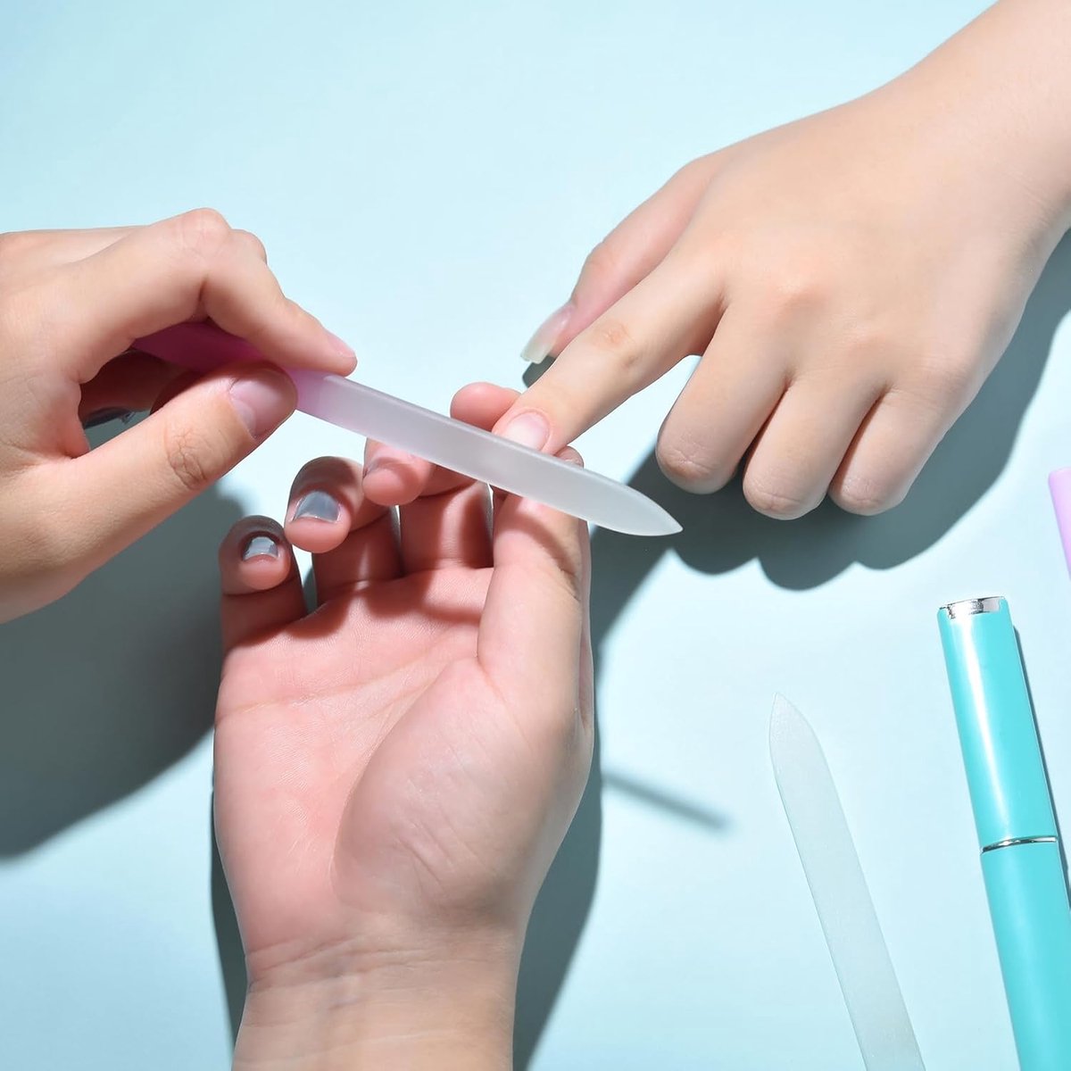 Glass Nail File Set 3-Piece – Double-Sided, with Case, Gift for Women