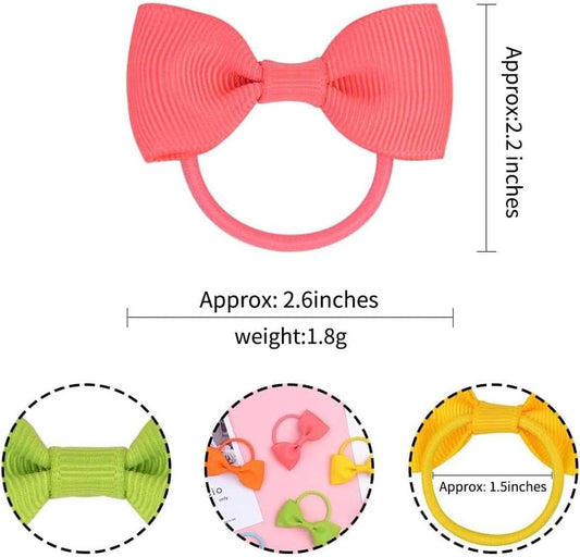 Pink baby hair bow elastic headband with bow top and elastic loop