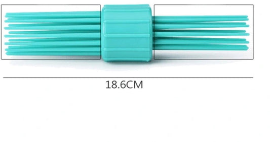 Teal hair roller curler tool, 18.6 cm length, with comb teeth