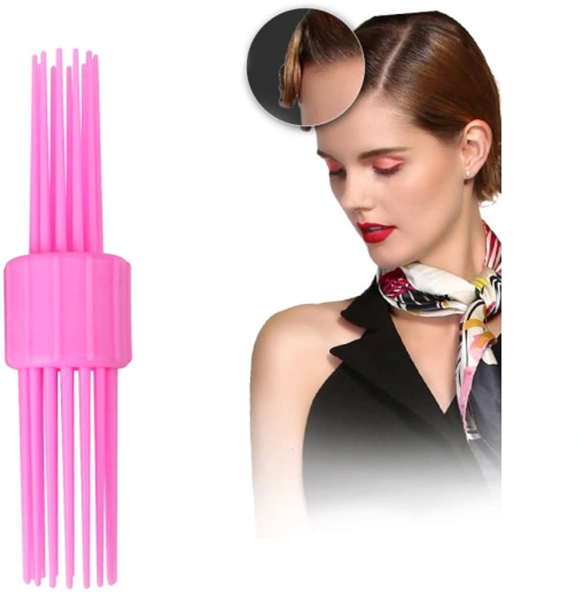 Hairdressing Tool 2-piece – Hair comb + roller curler