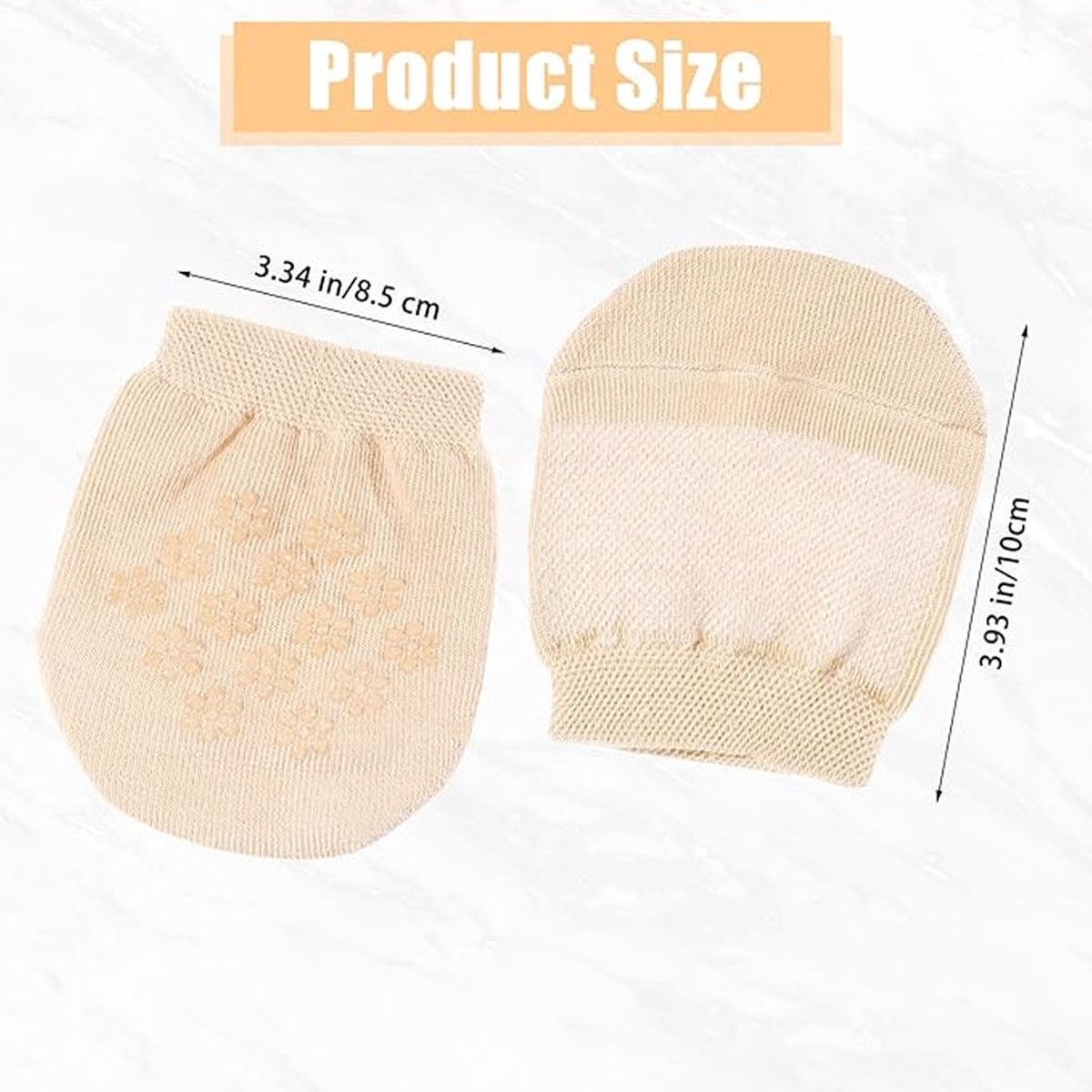 Toe Socks - Half Socks - 6 Pairs - Toe Socks - Cotton - Yoga Socks - Anti-Slip Socks - Foot Protectors - Forefoot Pads - Forefoot Cushion - Comfortable Socks - Smooth Toe Seam - No Annoying Seams - Breathable - One Size