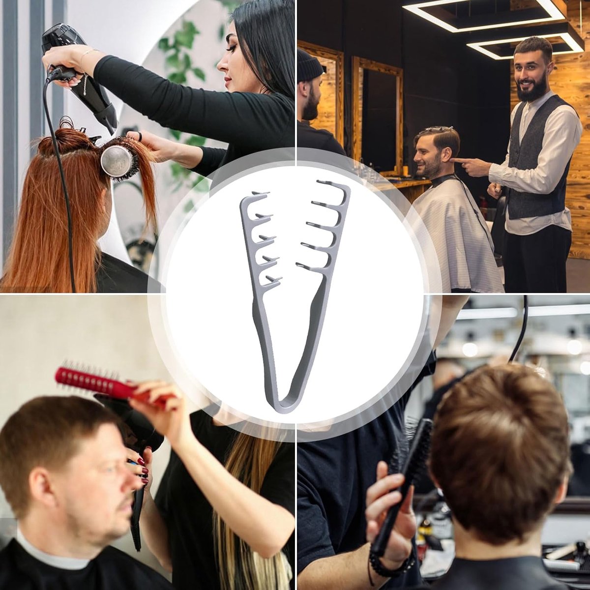 3 Pieces - Hair Styling Comb - Coarse Texture Comb - Comb for Frizzy Hair - Hair Care Instrument for Home Styling In the Hair Salon Hair Tool - Suitable for Back-Swept Hairstyles - Volume for the Hair Roots with Bangs - SOLLBRY®