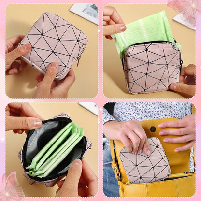 Sanitary pad organizer - Mini sanitary pad organizer - Tampon organizer - Reusable menstrual bag - Sanitary pad organizer with zipper - Menarche organizer set - for women - teenagers - girls and school