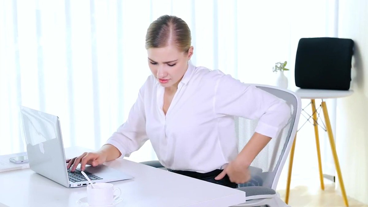 Ergonomic Lower Back Cushion - Memory Foam - Back Support - Lumbar Support - Relieve Fatigue - For Car, Office Chair, Sofa and Bed - Car Cushion - Working from Home - Grey - Back Pain & Sitting Comfort