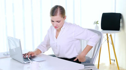 Ergonomic Lower Back Cushion - Memory Foam - Back Support - Lumbar Support - Relieve Fatigue - For Car, Office Chair, Sofa and Bed - Car Cushion - Working from Home - Grey - Back Pain & Sitting Comfort