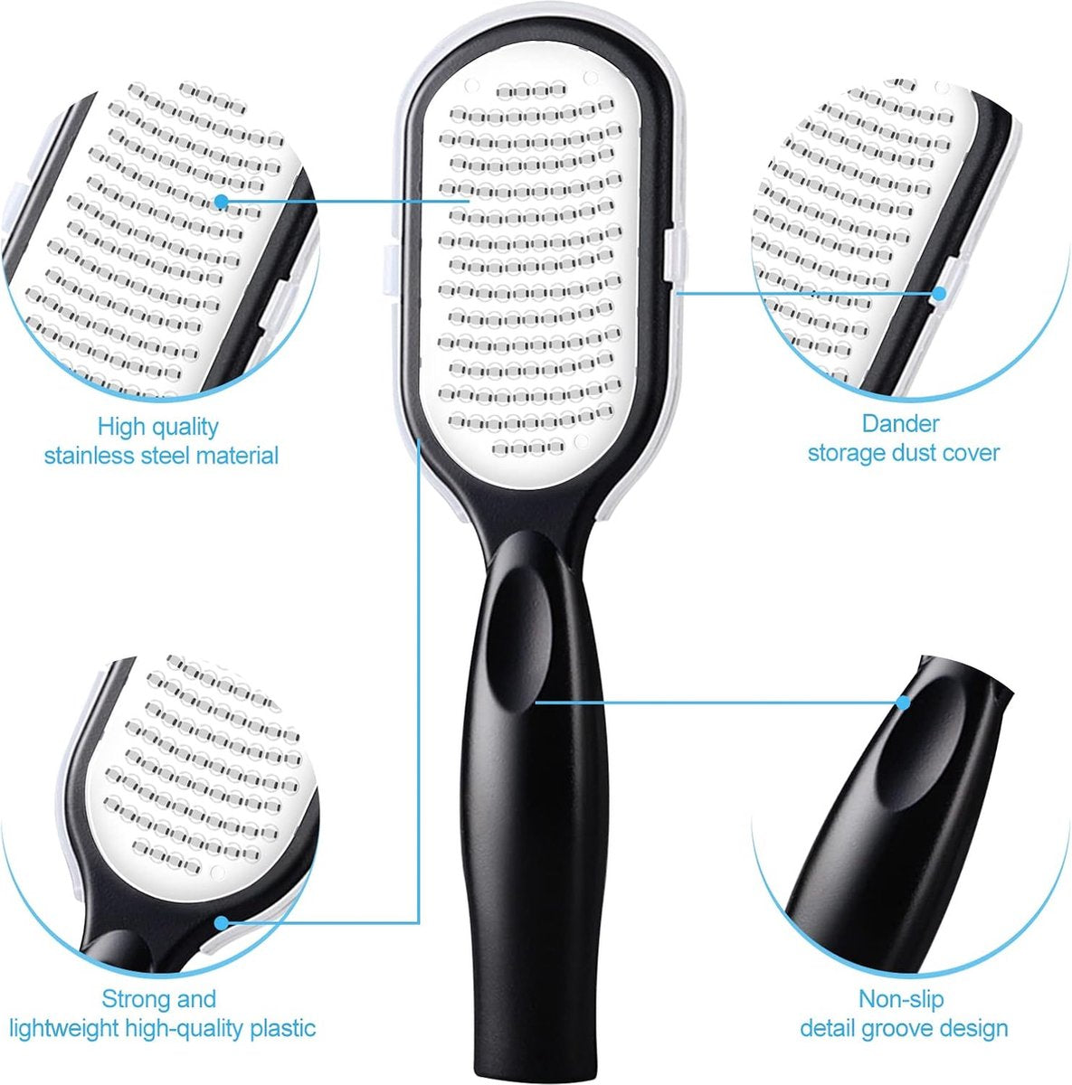 Professional Foot File - 2 Pieces - Callus File - Callus Rasp - Callus Shaver - Professional Callus Removers - Pedicure - Callus Rasp - Ergonomic Design - Stainless Steel - For Wet and Dry Use - Foot Care Callus - Callus Remover - Black and White