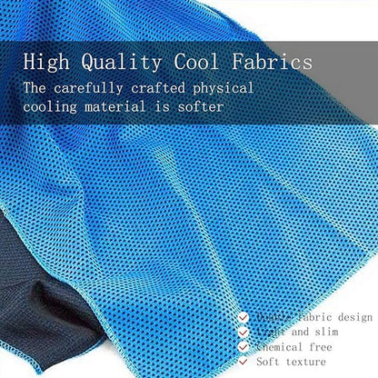 Three-pack cooling towels - Cooling microfiber - Polyester - Sports towel - Cooling towel - Fast-drying and sweat-wicking - Includes a portable silicone sleeve - Suitable for fitness, outdoor activities, and sports - Unisex