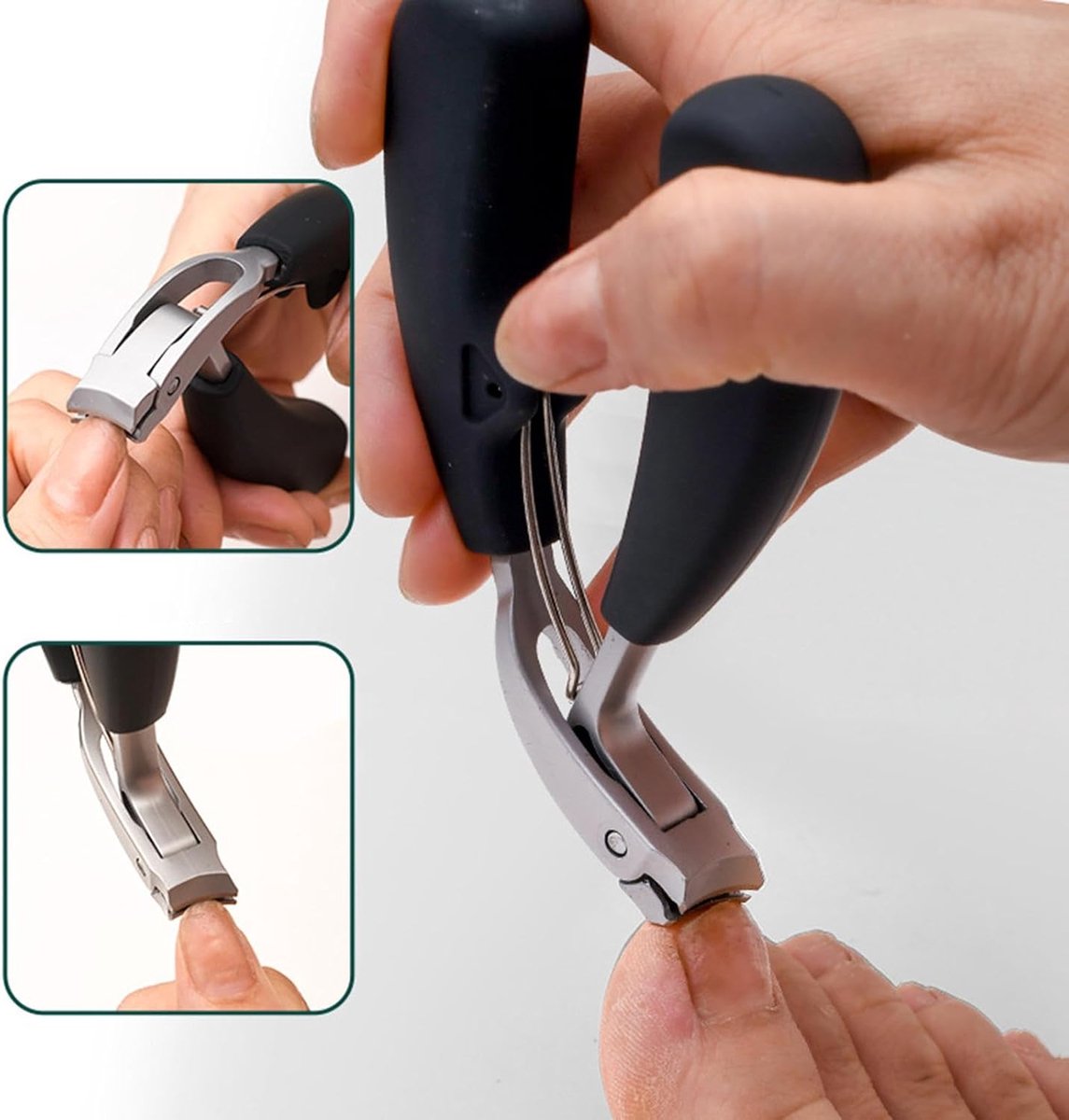 Nail Clipper Set with Nail File - Professional Nail Clipper - Nail Clipper - Toenails and Fingernails - Toenail Clipper - Nail Set for Fungal Nails - Ergonomic Design - For Thick Nails - 6 Pieces