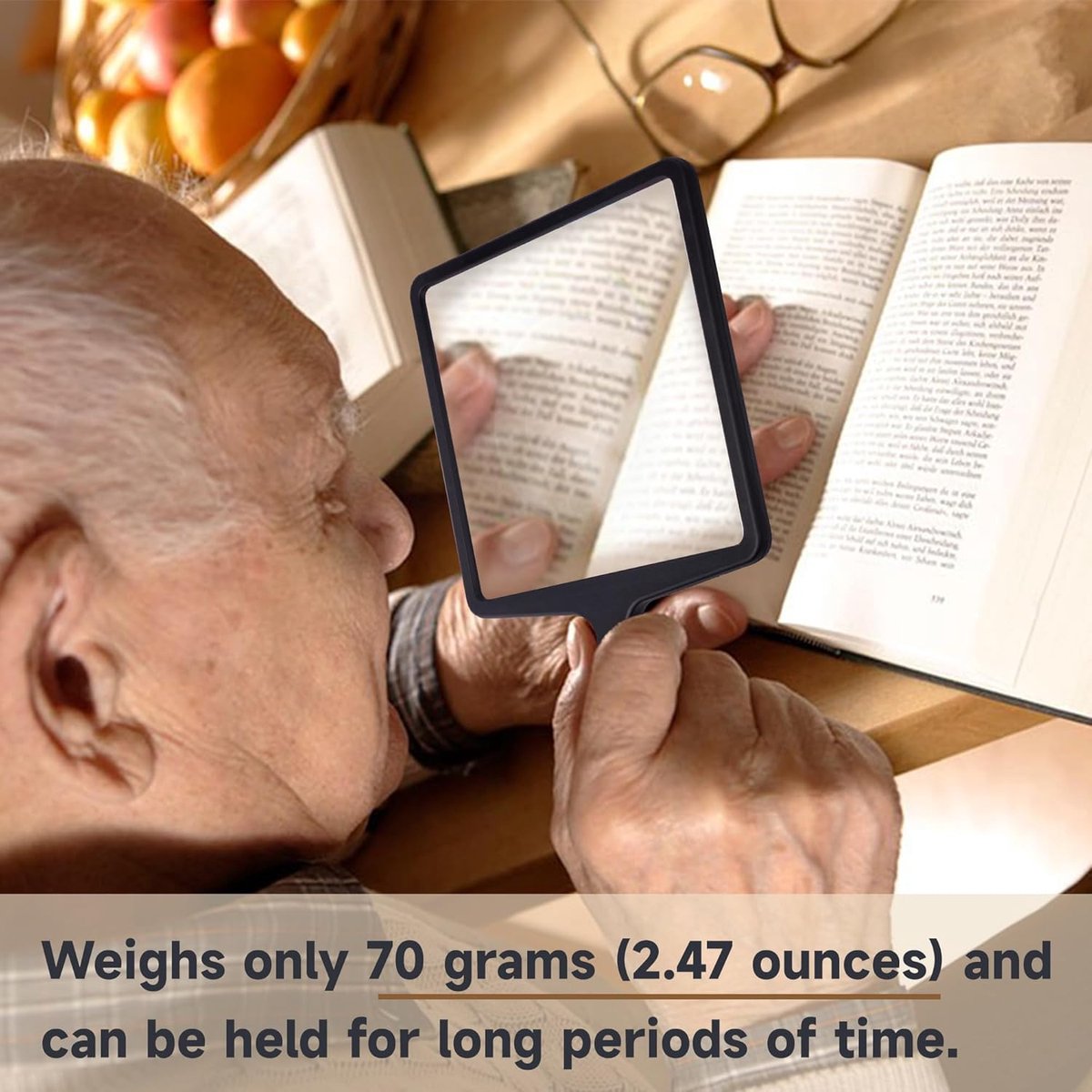 3X magnifying glass - reading magnifier - Reading magnifier for the visually impaired - Fresnel magnifying glass - Handheld magnifier - Magnifying glass with 3x magnification - Reading Magnifier - Magnifying Glass For Reading - Magnifying glass - for seni