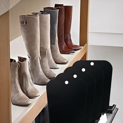 4 pieces - Boot trees - Boot Shapers - Boot filler - Boot stretcher - Stretcher - plastic boot trees for women - high boot supports - boot supports - reusable inserts - shoe care accessory - 35*28 cm - black