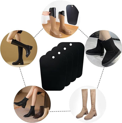 4 pieces - Boot trees - Boot Shapers - Boot filler - Boot stretcher - Stretcher - plastic boot trees for women - high boot supports - boot supports - reusable inserts - shoe care accessory - 35*28 cm - black