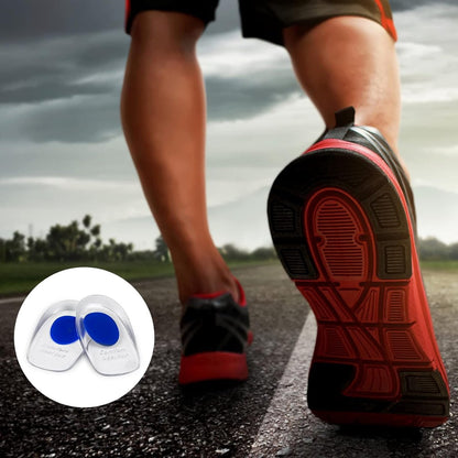 3 pairs - gel heel cushions - heel spur insoles - heel protectors - silicone heel spur - arch supports - insoles - heel raise - heel elevation - heel cushions - heel insoles - foot pain relief - Size 33-39 - S - 10.3*6.4*1.6cm - blue