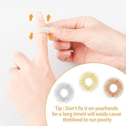 12 Finger Massage Rings - Finger Massage Rings - Acupressure Rings - Acupressure Rings - Finger Splints - Finger Massage Rings - For teenagers, adults - Relieves anxiety, relaxation - Massage improves blood circulation - One size