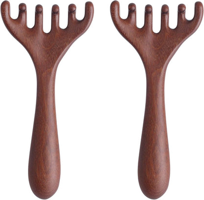 BOXOB 2pcs Wooden Head Massager, Portable Head Scratcher for Deep Relaxation Durable Wooden Comb Wooden Scalp Massager Gift for Family and Friends