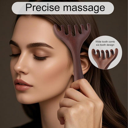 BOXOB 2pcs Wooden Head Massager, Portable Head Scratcher for Deep Relaxation Durable Wooden Comb Wooden Scalp Massager Gift for Family and Friends