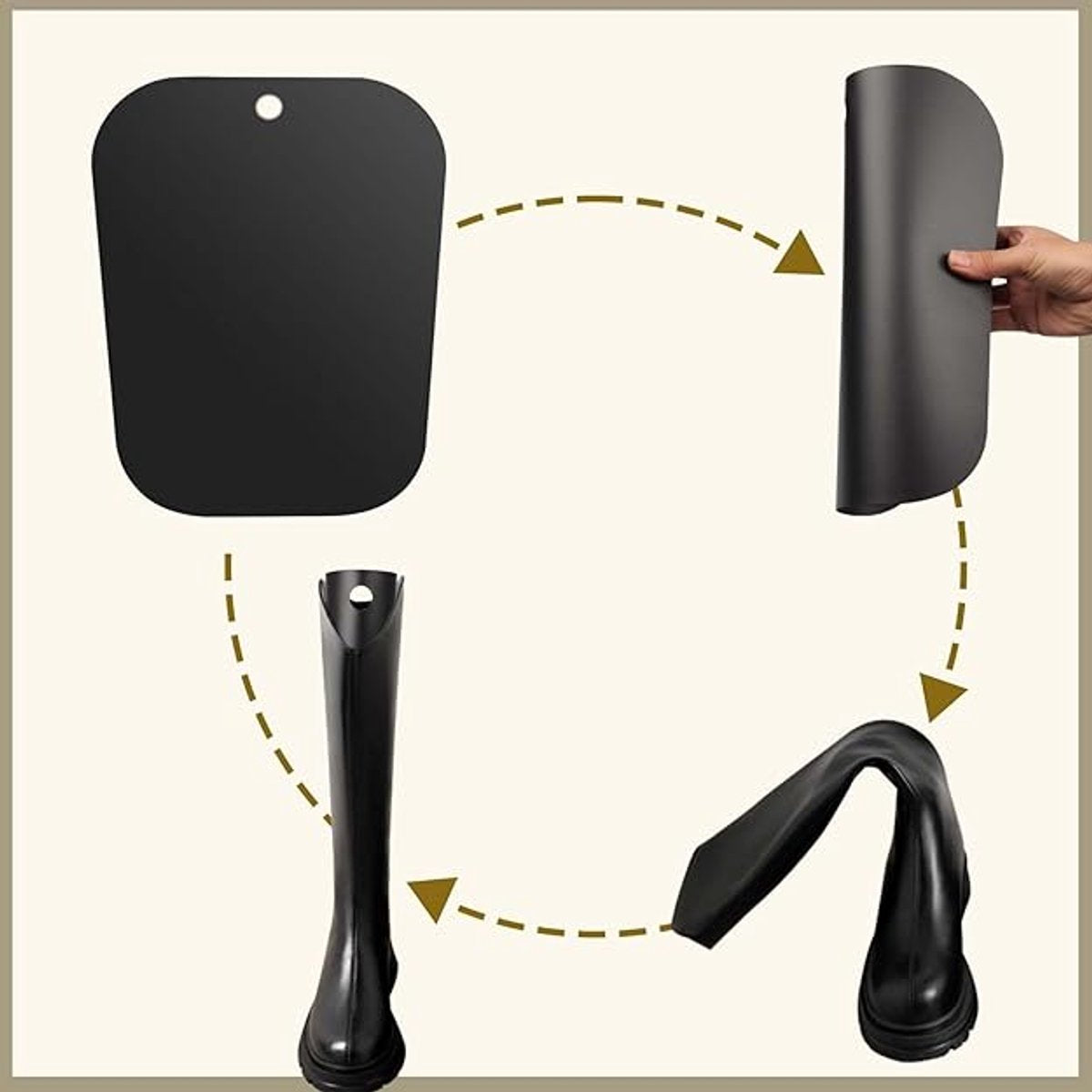 8 pieces - Boot trees - Boot Shapers - Boot filler - Boot stretcher - Stretcher - plastic boot trees for women - high boot supports - boot supports - reusable inserts - shoe care accessory - 35*28 cm - black