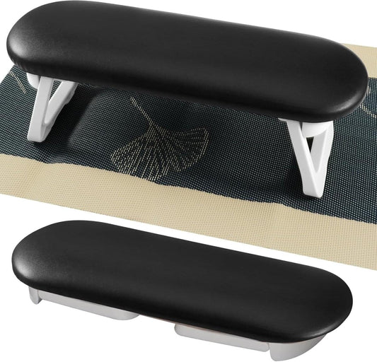 Black nail armrest cushion with foldable legs for salon manicure stations
