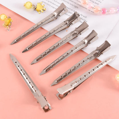 25 pieces - Hairpin - Hairpins - Hair clip - Hair Accessory - Duckbill hairpins - Hair styling clips - curlers with holes - metal hairpins - for hair styling, hair coloring - 9 cm - silver
