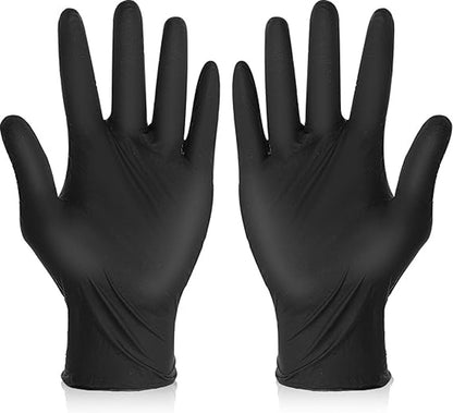 50 Pairs of Gloves - Reusable Cleaning Gloves - Black Rubber Glove - Non-Slip Bouncy Professional Hair Coloring Accessories - Size L