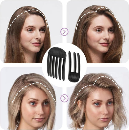 Set of 2 volumizing hair clips - Hair clip - Fluffy Bangs hair curlers - Traceless hair clips - For voluminous hair roots and high crown hairstyles - Black