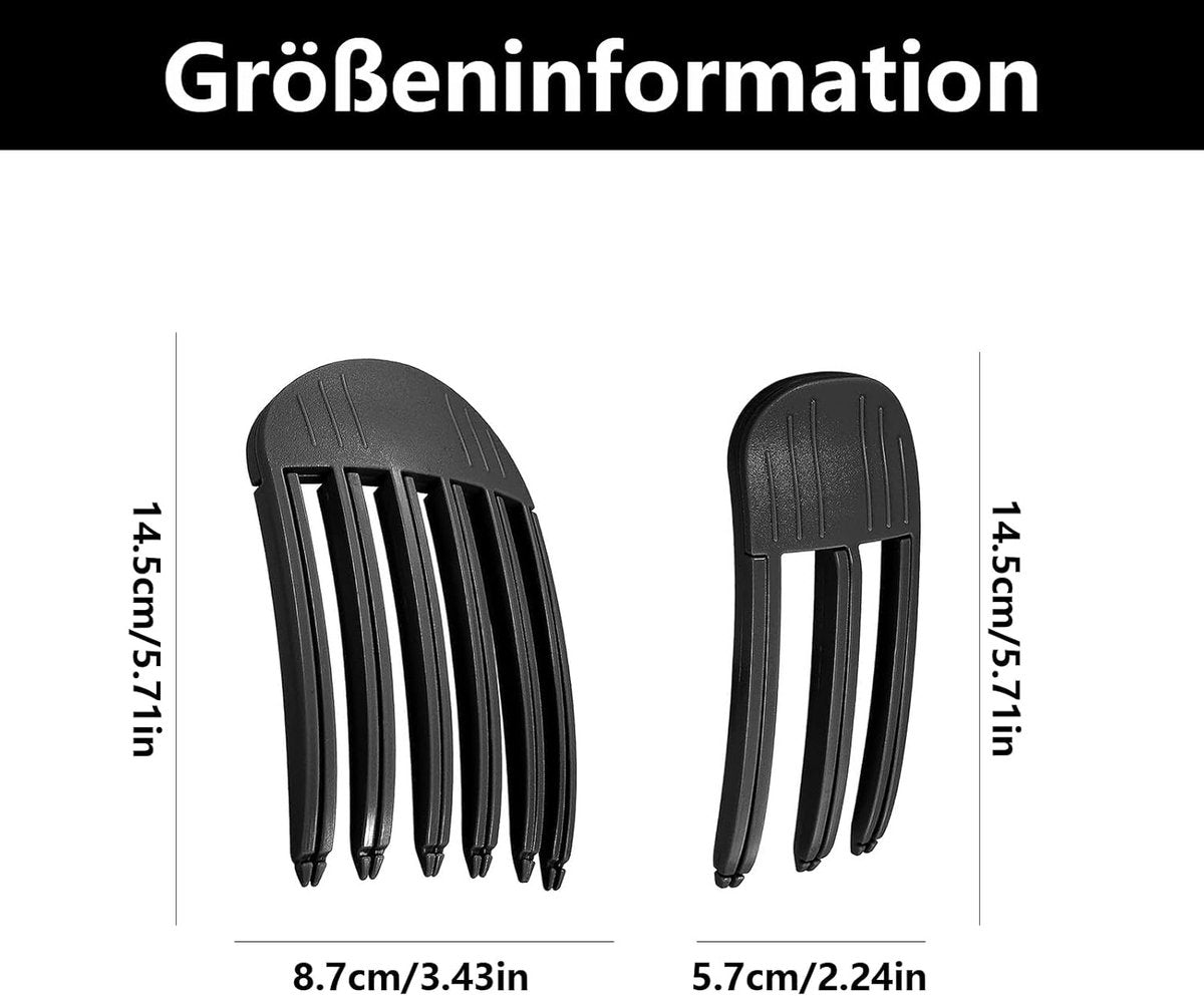 Set of 2 volumizing hair clips - Hair clip - Fluffy Bangs hair curlers - Traceless hair clips - For voluminous hair roots and high crown hairstyles - Black