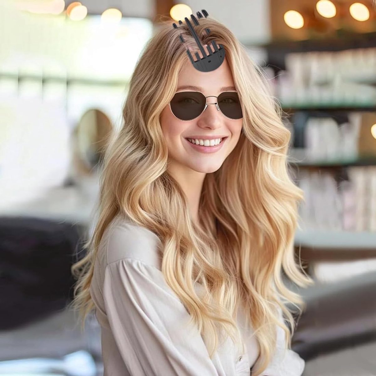 Set of 2 volumizing hair clips - Hair clip - Fluffy Bangs hair curlers - Traceless hair clips - For voluminous hair roots and high crown hairstyles - Black