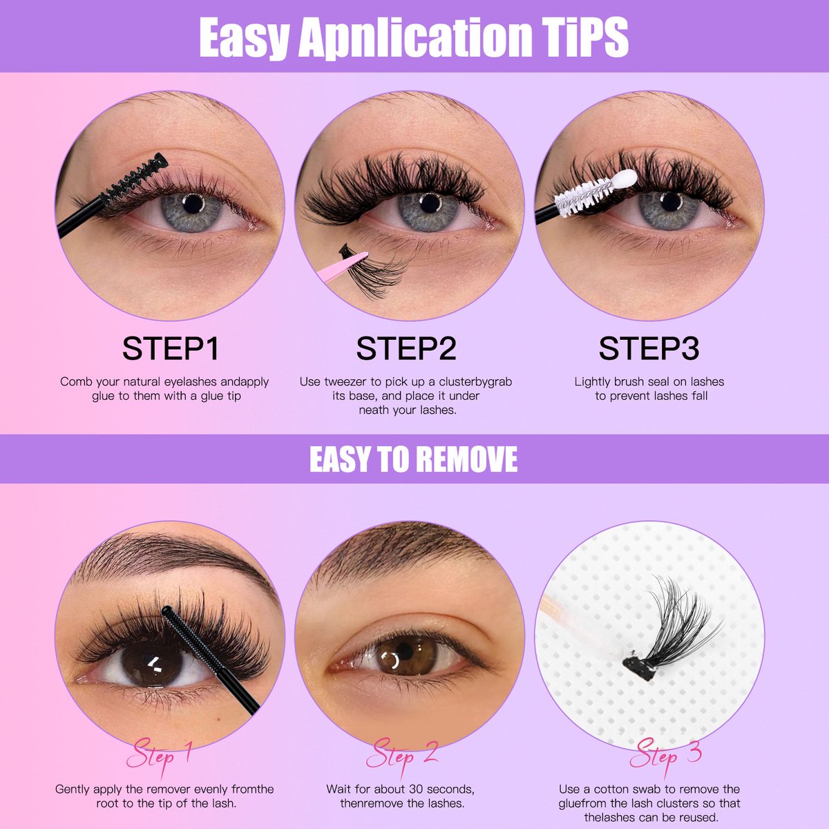 False eyelashes - 300 pieces - 30D + 40D + 50D - 10-18 mm D curl - Pre-Made Volume Fans - Pre-Made Fans - Eyelash extensions - Cluster - Lashes - Natural - Pieces of lashes - DIY lashes