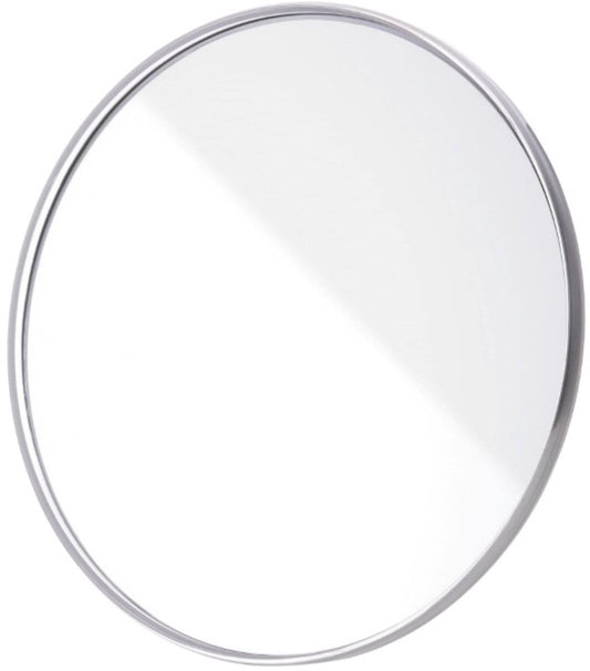 Round white magnifying makeup mirror with chrome rim