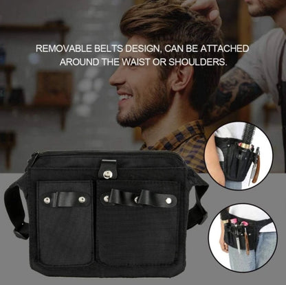 Hairdresser's Bag - Hairdresser's Belt Bag - Hairdresser's Scissor Bag - Canvas - 34*18 cm - For combs, clips - Black