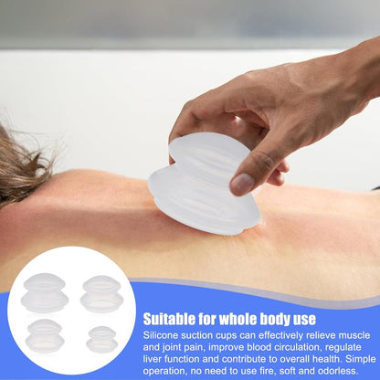 4 pieces silicone cups - Cupping cups - Cupping Set - Cellulite Cups - Cupping For Cellulite - vacuum cup - For reducing cellulite anti-aging relieves pain and joints for buttocks, neck, body - Transparent