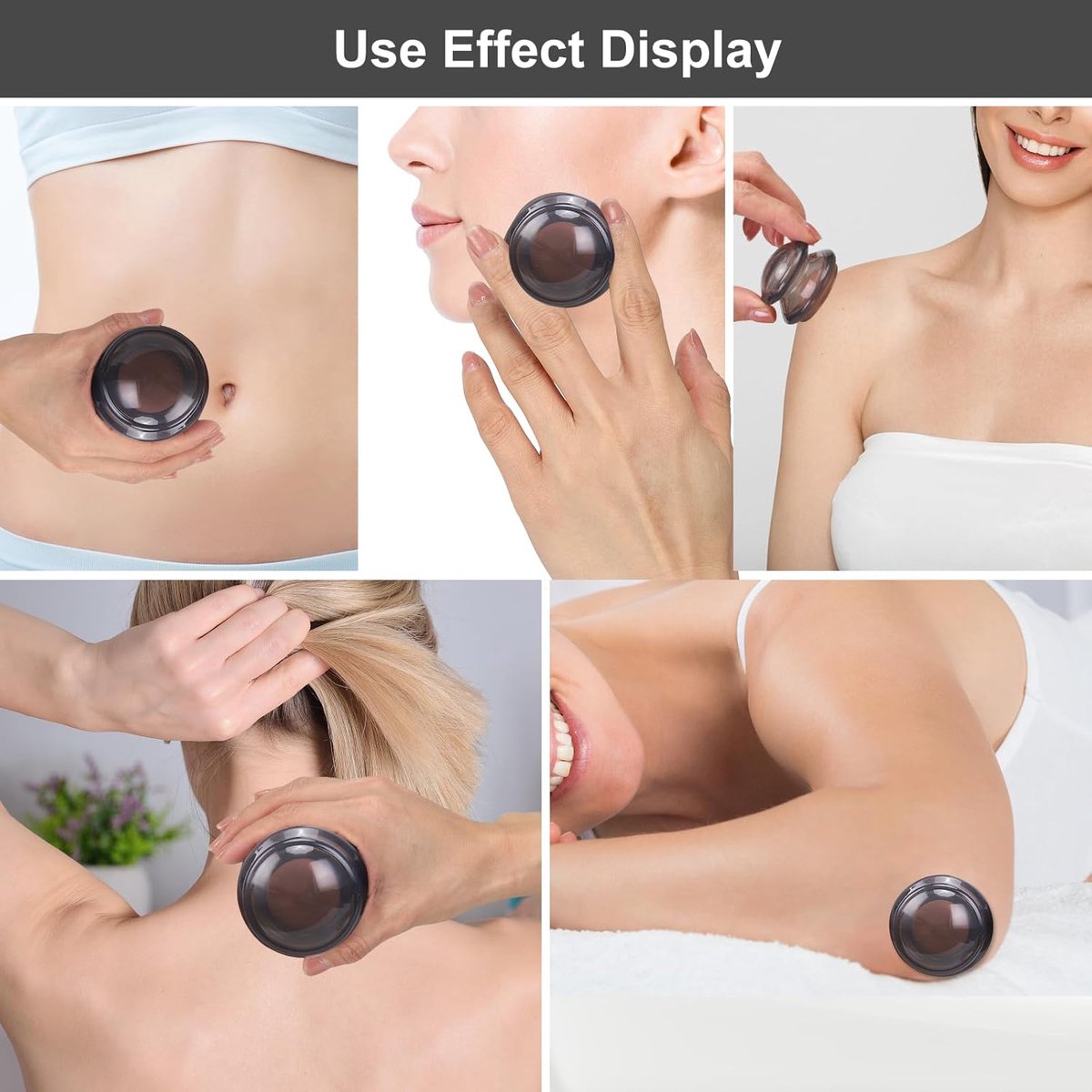 4 pieces silicone cups - Cupping cups - Cupping Set - Cellulite Cups - Cupping For Cellulite - vacuum cup - For reducing cellulite anti-aging relieves pain and joints for buttocks, neck, body - Green