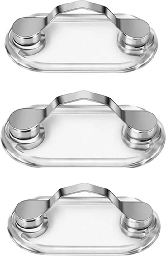 Silver magnetic glasses clips, 3-pack, metal shirt pocket holders