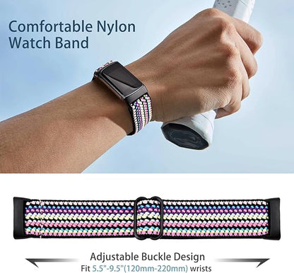 3 Elastic Wristbands, Compatible with Fitbit Charge 5/Fitbit Charge 6 Bracelet for Men and Women, Breathable and Adjustable A