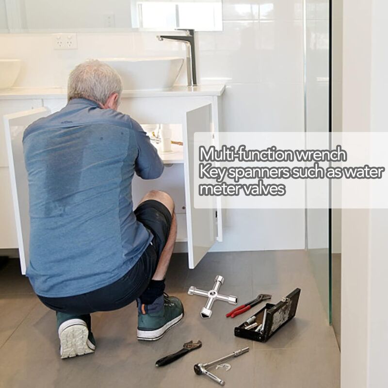 Universal Electrical Cabinet Wrench 4-in-1 for Elevators and Valves Multifunctional Tool