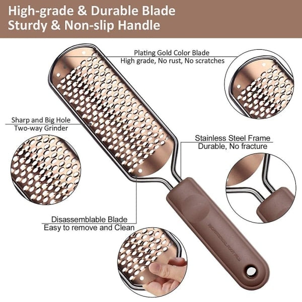 Professional Stainless Steel Pedicure Foot File Hard Skin Remover Large Foot Rasp Colossal Wet and Dry Feet Scrub