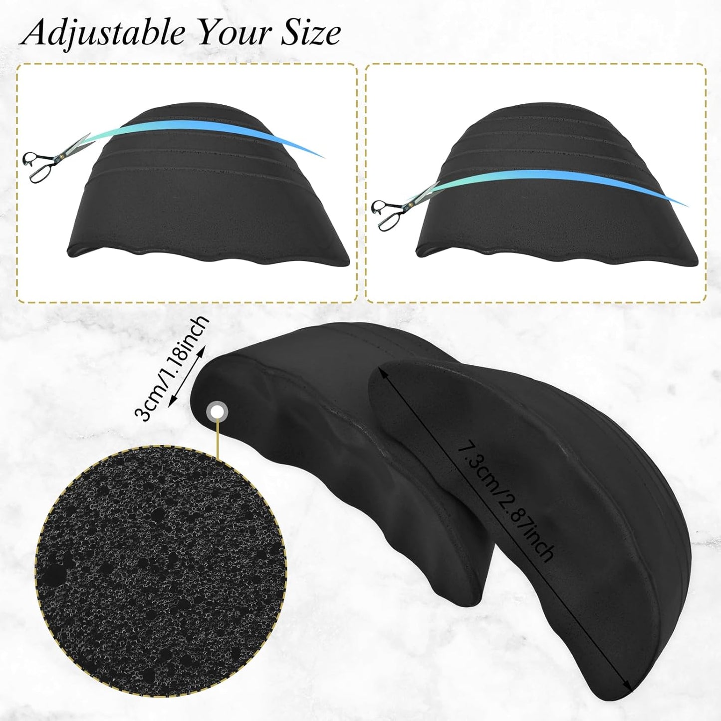 Shoe Filler Insert, Shoe Filler for Shoes Too Big, Toe Cushion Fillers Make Shoes Fit, Shoe Filler for Loose Shoe, Prevent Heel Sliping, One Size Fits Shoe Inserts for Women and Men (Blcak, 3 Pairs)