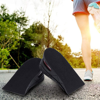 2in Height Increasing Insoles for Men Women, 2 Layer Adjustable Air Cushion Massage Shock Relief Comfortable Feet for Sports Shoes Boots (Black)