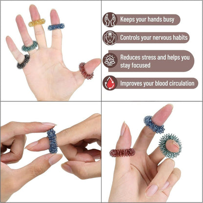 Fidget Stress Ring Sensory Toys for Anxiety and ADHD - 14 Pack Stress Rings