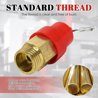 Air Compressor Safety Valve 115 PSI G1/4 Male Red Capsule 1pc Compatible with Various Brands