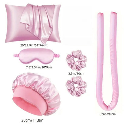 Hair Rollers - 12-Piece - Heatless Curling Iron - Heatless Curls - Curls without Heat - Includes Hair Clip and Satin Sleep Cap (Purple)