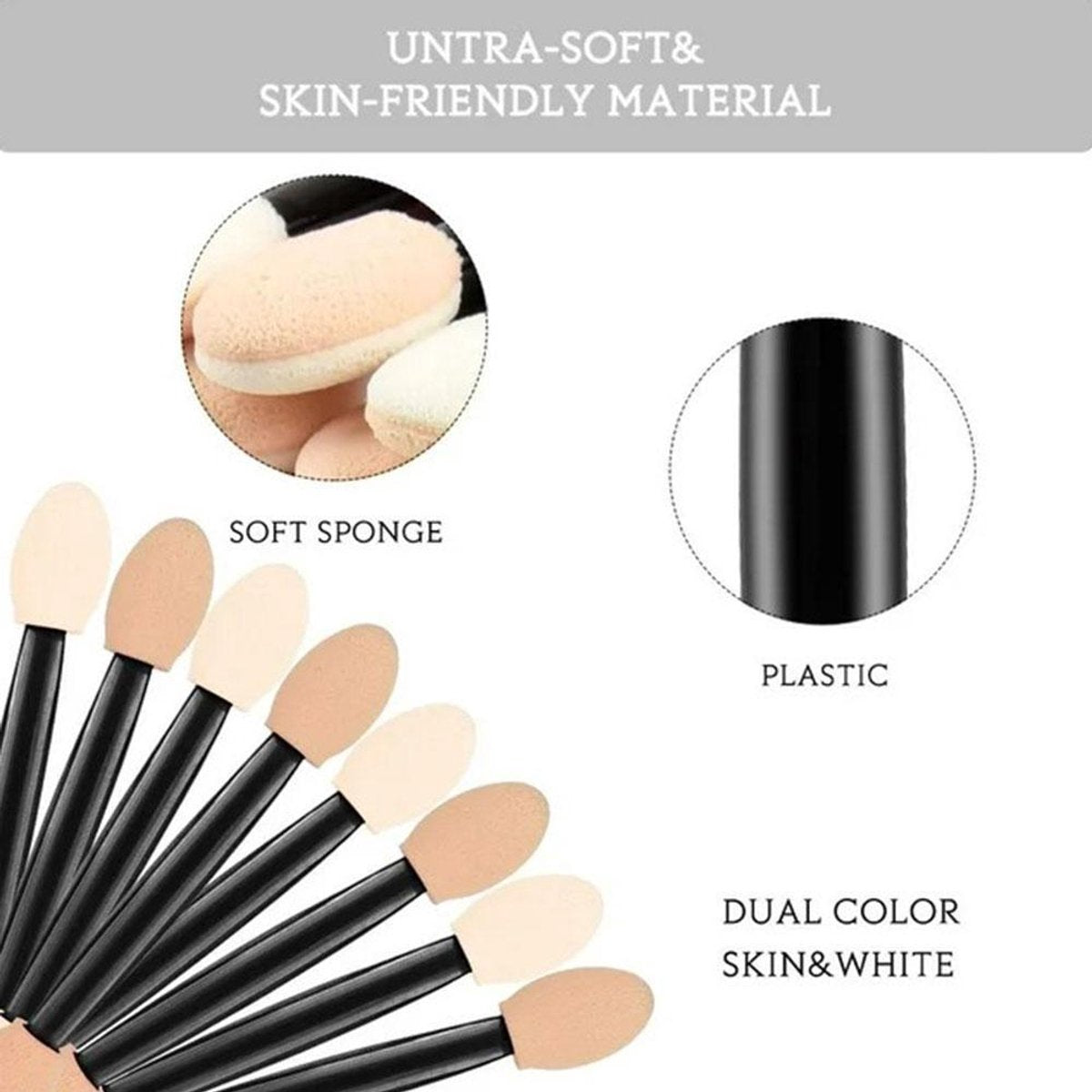 Eyeshadow Brushes - Eyeshadow Applicators - Eyeshadow Sponges - 50 pieces