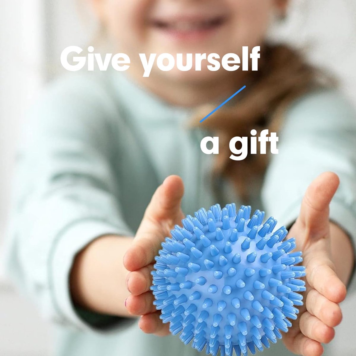 Massage Balls - (Pack of 3) - Trigger Point Massage Balls - Massage Balls with Soothing Points - Pointed Balls - Hedgehog Balls - Trigger Point Exercise Balls - For massaging leg, shoulder, hip and foot muscles (Blue/Black 7.5 cm)