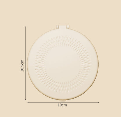 Make up mirror - Mini mirror with light - 1x/5x magnification - 10 cm - Rechargeable - Suitable for wallets, pockets, travel and as a gift (Khaki)