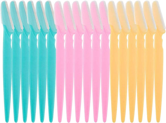 Pastel eyebrow shaver set with safety guard handles