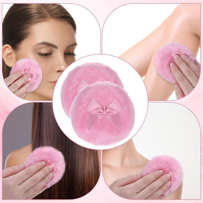 Powder Puff - 2 pieces - 8.9 cm - Make up sponges - Soft powder puff - Washable and reusable - For wet and dry application