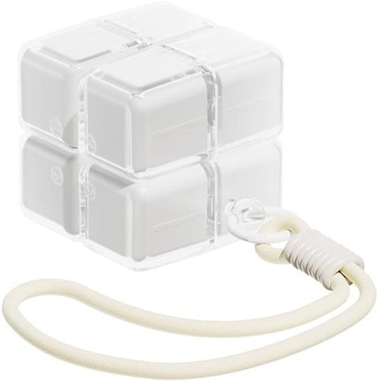 White 7-day pill box with 8 compartments and carry cord