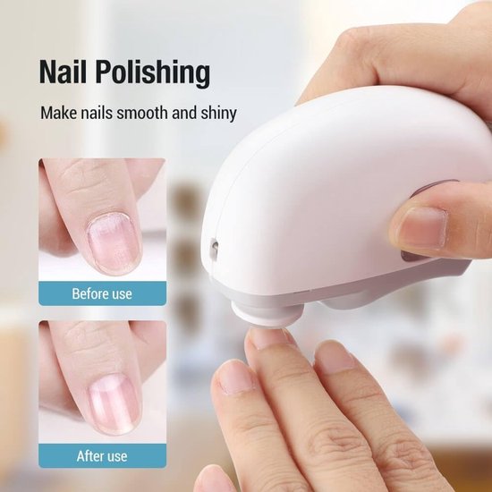 3-in-1 Electric Nail Clipper with LED Polishing Function – Safe Nail Cutting and Care for Seniors and Adults（Pink）