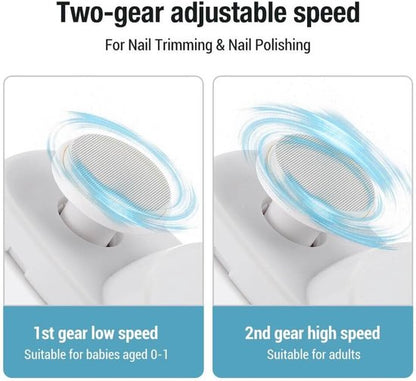 3-in-1 Electric Nail Clipper with LED Polishing Function – Safe Nail Cutting and Care for Seniors and Adults（White）