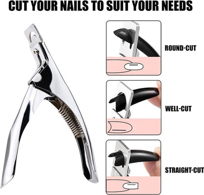 False Nail Clipper - Professional Nail Clipper - Gel Nails - Nail Clipper - Trimmer - Manicure Knife - Artificial Nail Clipper - Professional Nail Clipper for Home Manicure (Silver)