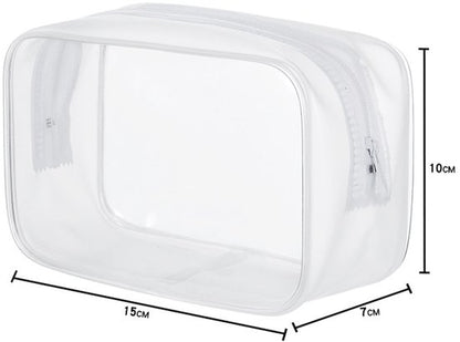 4-Piece Transparent Travel Toiletry Bag - Portable Makeup Bag - Multifunctional Waterproof Set - Skin Care & Makeup Bag